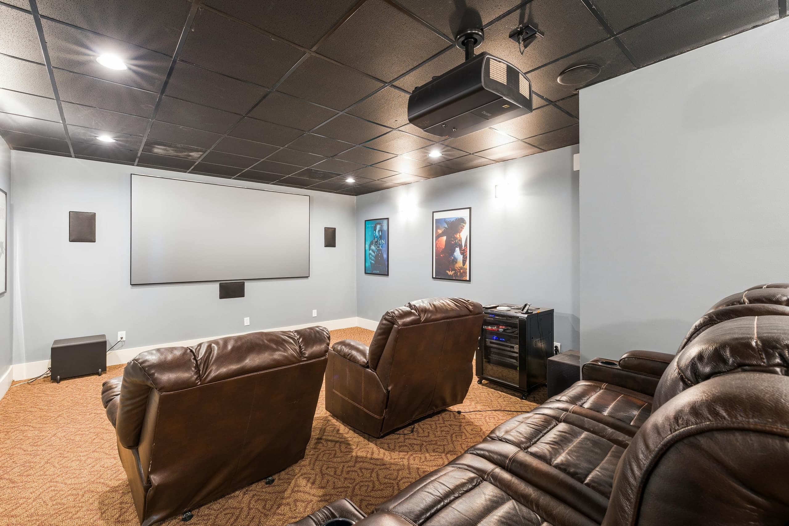 Inspiration: finished lower-level home theater with tiered seating
