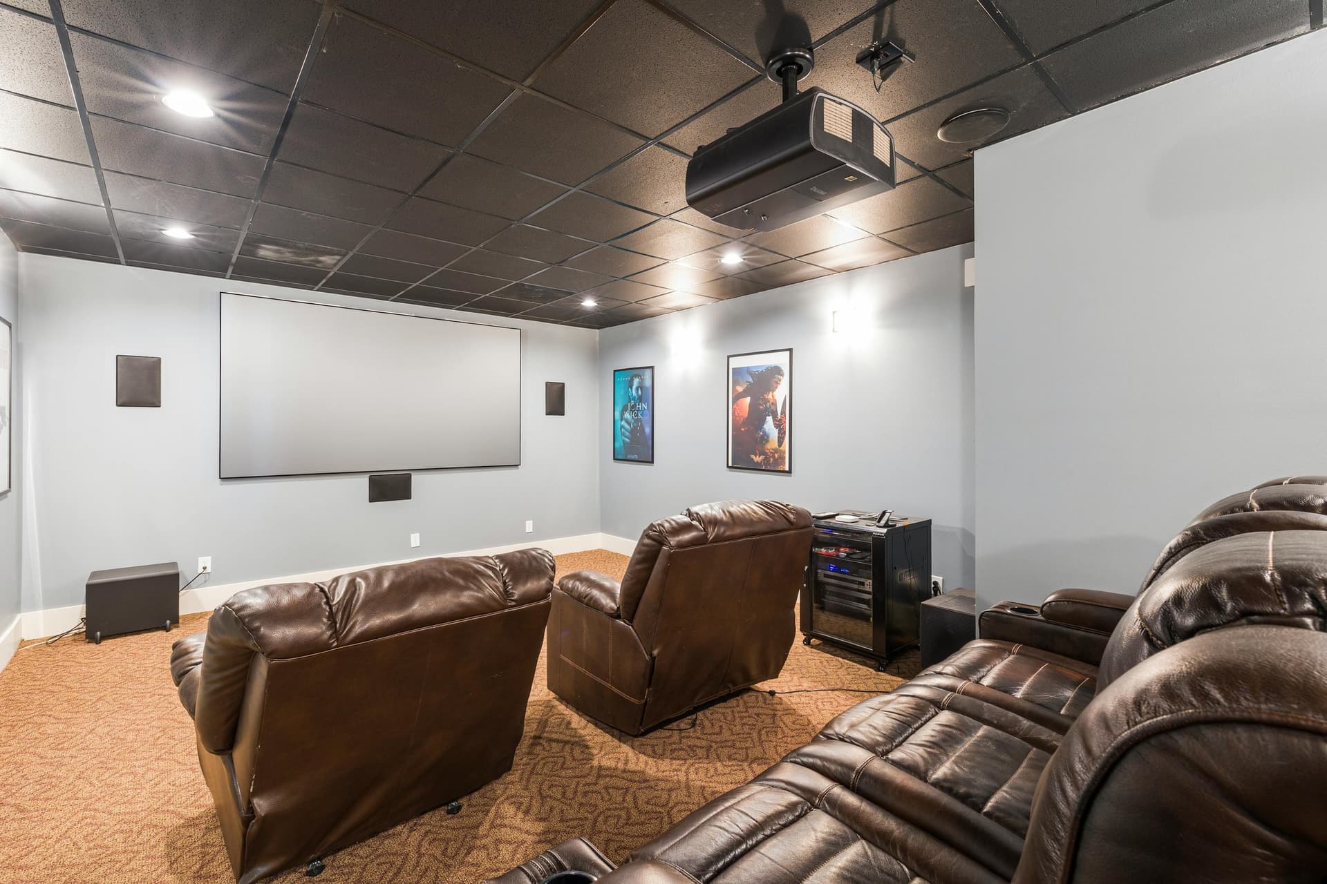 Inspiration: finished lower-level home theater with tiered seating